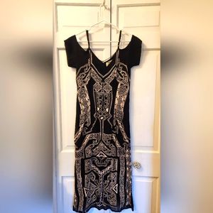 Cleobella M Black Embroidered Midi Dress